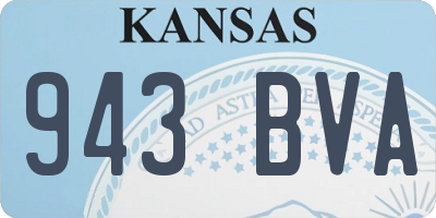 KS license plate 943BVA