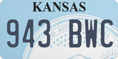 KS license plate 943BWC