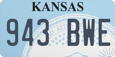 KS license plate 943BWE