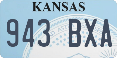 KS license plate 943BXA