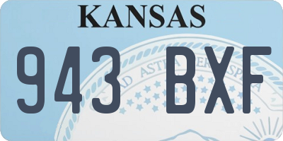 KS license plate 943BXF