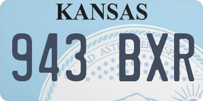 KS license plate 943BXR
