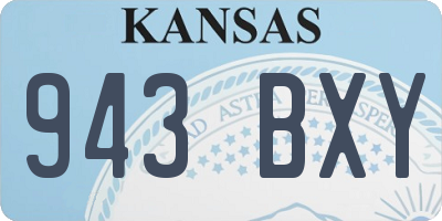 KS license plate 943BXY