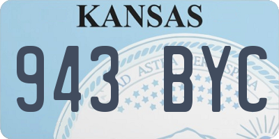 KS license plate 943BYC