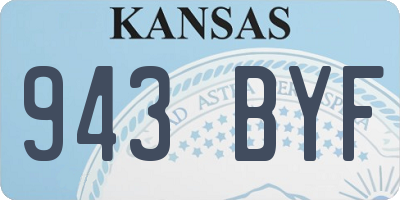 KS license plate 943BYF