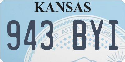 KS license plate 943BYI