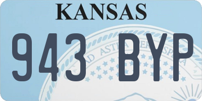 KS license plate 943BYP