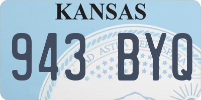 KS license plate 943BYQ