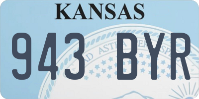 KS license plate 943BYR