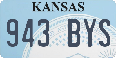 KS license plate 943BYS