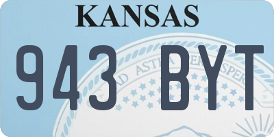 KS license plate 943BYT