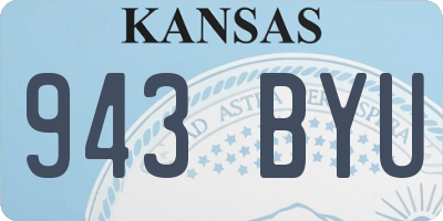 KS license plate 943BYU