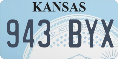 KS license plate 943BYX