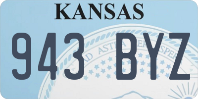 KS license plate 943BYZ