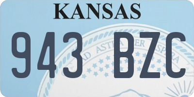 KS license plate 943BZC