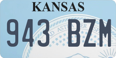 KS license plate 943BZM