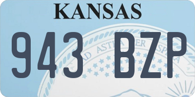 KS license plate 943BZP