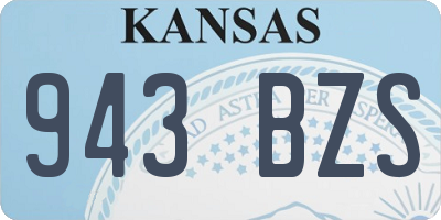 KS license plate 943BZS