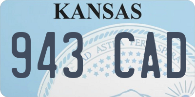 KS license plate 943CAD
