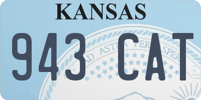 KS license plate 943CAT
