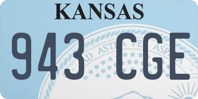 KS license plate 943CGE