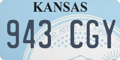 KS license plate 943CGY