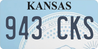 KS license plate 943CKS