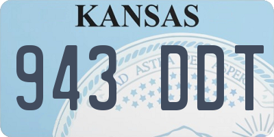 KS license plate 943DDT