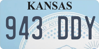 KS license plate 943DDY