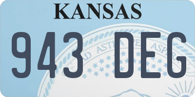 KS license plate 943DEG