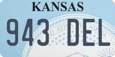 KS license plate 943DEL