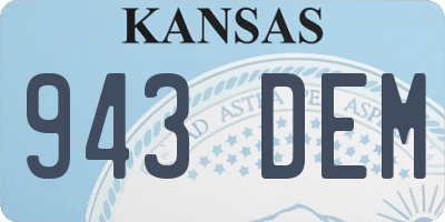 KS license plate 943DEM