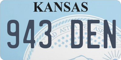 KS license plate 943DEN