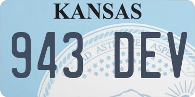 KS license plate 943DEV