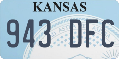 KS license plate 943DFC