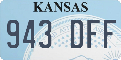 KS license plate 943DFF