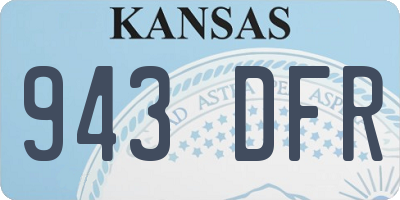 KS license plate 943DFR