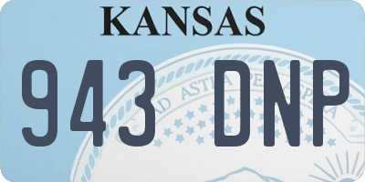 KS license plate 943DNP