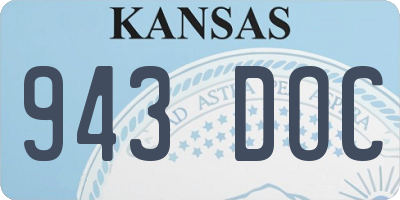 KS license plate 943DOC