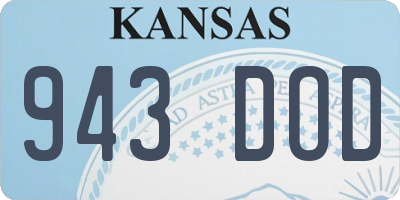KS license plate 943DOD