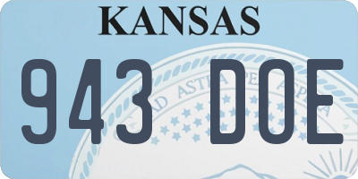 KS license plate 943DOE