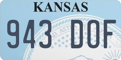 KS license plate 943DOF