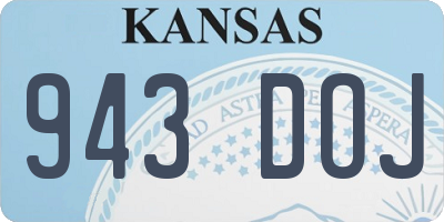 KS license plate 943DOJ