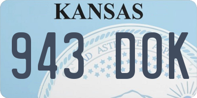 KS license plate 943DOK