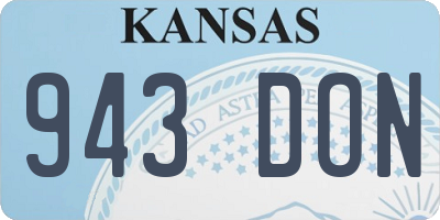 KS license plate 943DON