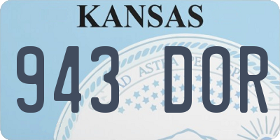 KS license plate 943DOR