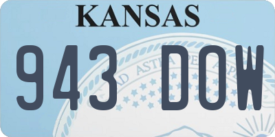 KS license plate 943DOW