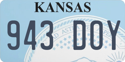 KS license plate 943DOY