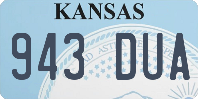 KS license plate 943DUA
