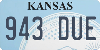 KS license plate 943DUE